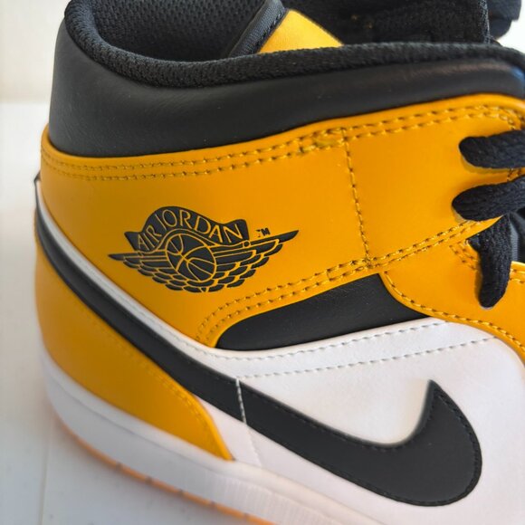 Nike Air Jordan 1 Mid Size 13 NEW Taxi Yellow Black White Mens Shoes 554724-701 main image 10